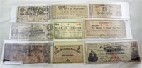 Nine Civil War Era Bank & Script Notes 1861 - 1863