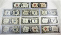 Group of 11 U.S. Notes 1934 - 1957 Incl. Hawaii