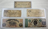 Five 1862 - 1863 Virginia Civil War Notes & Script