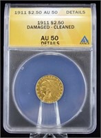 1911 Indian Head $2.50 Gold Coin ANACS AU