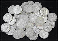 40 Franklin Silver Half Dollars