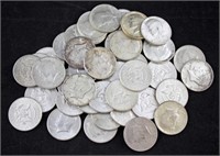 Forty 1964 Kennedy 90% Silver Half Dollars