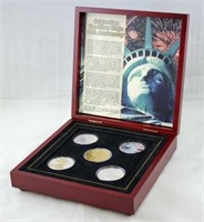 5 Coin Silver Eagle Set Colorized, Hologram Etc