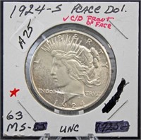 1924 S Peace Silver Dollar Error Coin