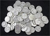 100 $25.00 Washington 90% Silver Quarters Pre 1964