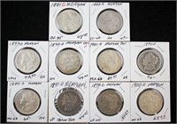 Ten Morgan "O" Silver Dollars 1879 - 1899