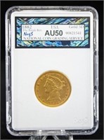 1882 $5 Gold Liberty Head Coin NCGS AU 50 Errors