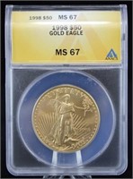1998 $50 Gold Eagle ANACS Graded MS 67