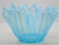 Beautiful Blue Opalescent Flared Bowl