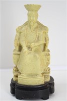 Carved Chinese Emperor Figurine