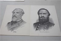 Robert E Lee & Stonewall Jackson Signed Prints