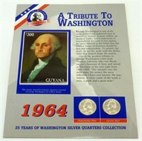 1964 A Tribute to Washington - 2 Silver Quarters