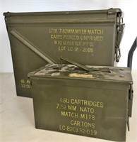 (2) Vintage Metal Ammunition Cartons