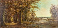 Artist Signed Oil on Canvas Landscape Scene