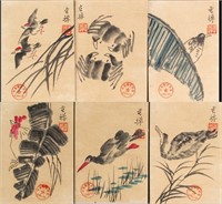 LI KUCHAN Chinese 1899-1983 Watercolour Bird Set