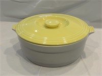 Hall China Casserole for GE - gray and yellow