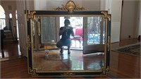 Black & Gilt Wood Empire Style Mirror! 44 x 49