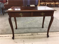 Desk, Queen Anne design, mahogany, 2 drawer.