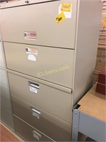 1 Lateral file cabinet, 5 drawer, beige
