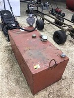 Steel fuel tank with manual pump