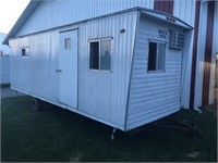 24’ mobile office trailer, A/C unit, roll up rear
