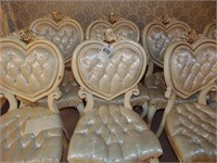8 heart back chairs made by Kimble