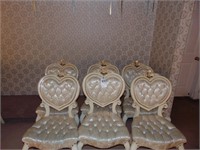 6 heart back chairs