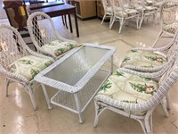 Wicker Patio Set, 5 piece, 1 table, 4 chairs