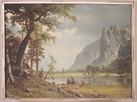 Vintage  Mountain & Lake Print