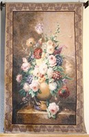 Hanging Floral Tapestry 38" X 54"  on Rod