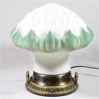 Antique Artichoke Table Lamp w/ Brass Base