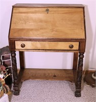 Vintage Wood Drop Front Secretary Desk