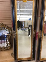 Mirror, full length, ornate ebony and gilt style
