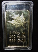 Maple Leaf 1 Troy Ounce 100 mills 999 Gold