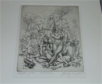Philip Evergood, "Daughters of Cain" AP Etching
