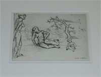 Philip Evergood, "Suffering Woman" Etching