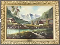 Oil on Canvas Landscape Signed Mancini