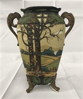 Nippon Woodland Scene Vase.