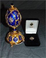 Faberge Franklin Mint Jeweled Egg in Original Box.