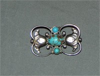George Jensen Sterling with Turquoise Brooch