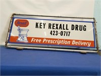 Key Rexall Drug Sign 2-Sided