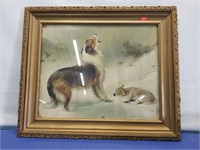 Dog And Lamb Picture (Litho In U.S.A.)