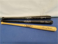 3 Miniature Signed Louisville Slugger Bats
