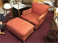 "GEORGE SMITH REPRODUCTION" CHAIR & OTTOMAN