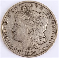 Coin 1901-P  Morgan Silver Dollar  Fine