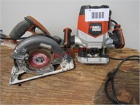 Ridgid Skill Saw and Black and Decker Router