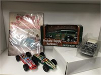 Signed Hot Rod Magazine and diecast cars