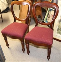 PR QUALITY BALLOON BACK PARLOR CHAIRS IN WALNUT,