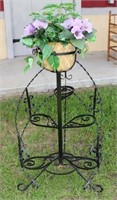 TWISTED WROUGHT IRON PLANT STAND IN WINDING