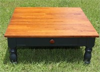 LARGE SQUARE SINGLE DRAWER COFFEE TABLE FROM PA,